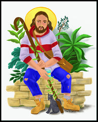 Wood Plaque - Christ at the Kitchen Door by M. McGrath