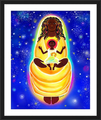 Wall Frame Black - Mary, Cosmic Lady of Light by M. McGrath