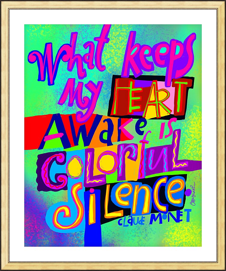 Wall Frame Gold, Matted - Colorful Silence by M. McGrath