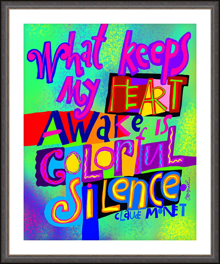 Wall Frame Espresso, Matted - Colorful Silence by M. McGrath