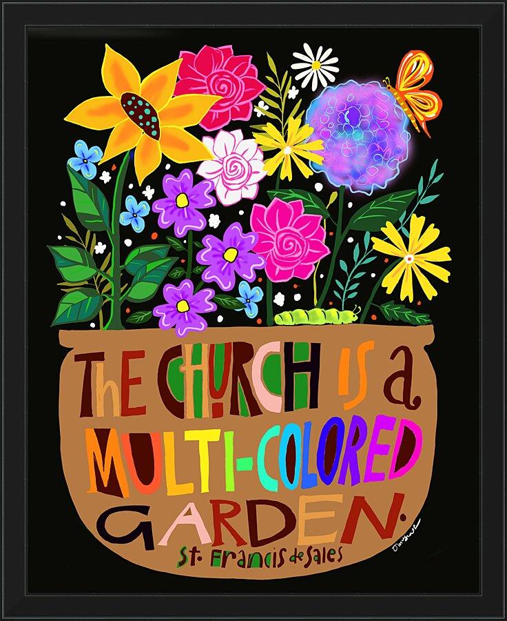 Wall Frame Black - Church is a Multi-Colored Garden by M. McGrath