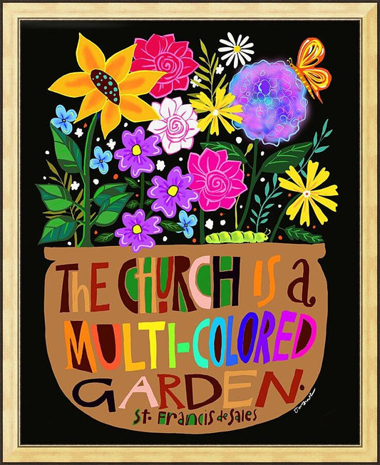 Wall Frame Gold - Church is a Multi-Colored Garden by M. McGrath