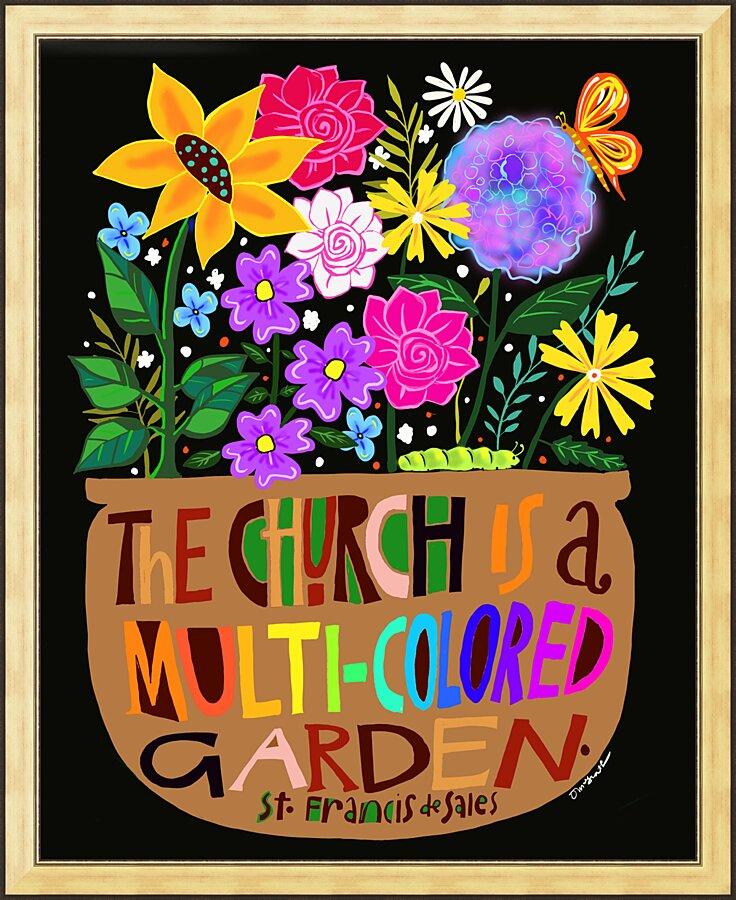 Wall Frame Gold - Church is a Multi-Colored Garden by Br. Mickey McGrath, OSFS - Trinity Stores