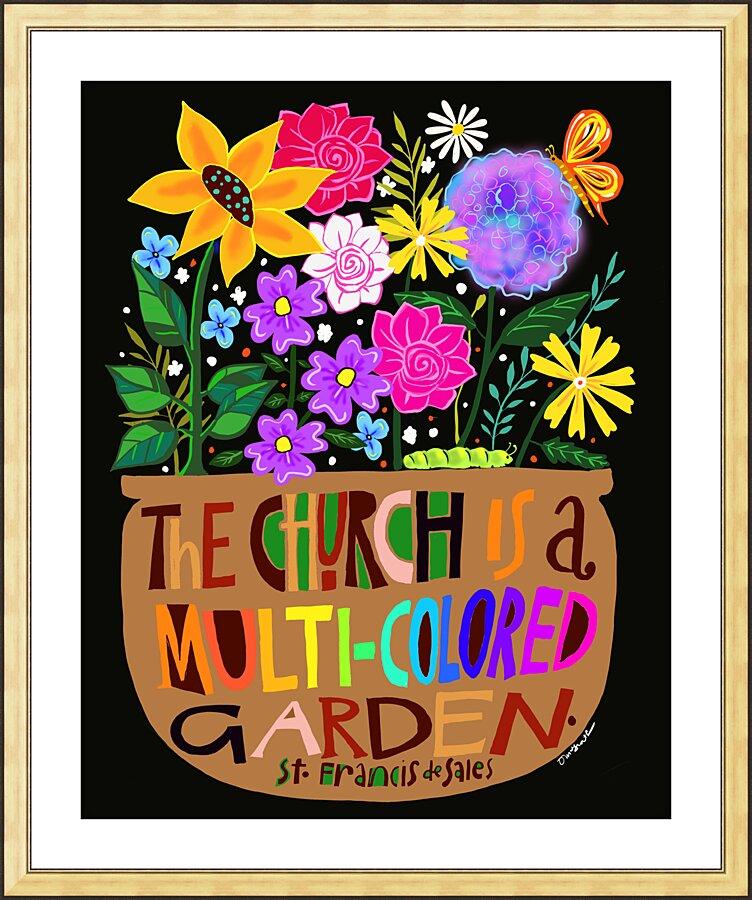 Wall Frame Gold, Matted - Church is a Multi-Colored Garden by Br. Mickey McGrath, OSFS - Trinity Stores