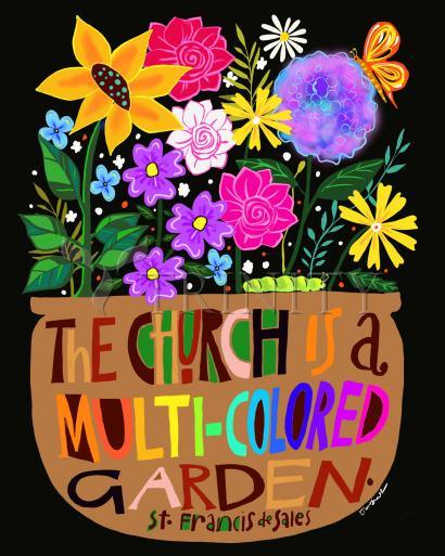 Wall Frame Gold, Matted - Church is a Multi-Colored Garden by M. McGrath