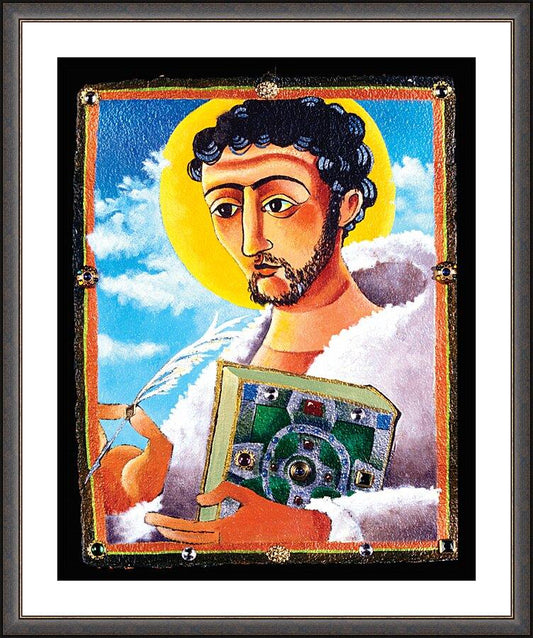 Wall Frame Espresso, Matted - St. Columcill by M. McGrath