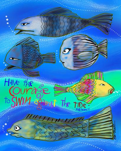 Metal Print - Have the Courage by Br. Mickey McGrath, OSFS - Trinity Stores