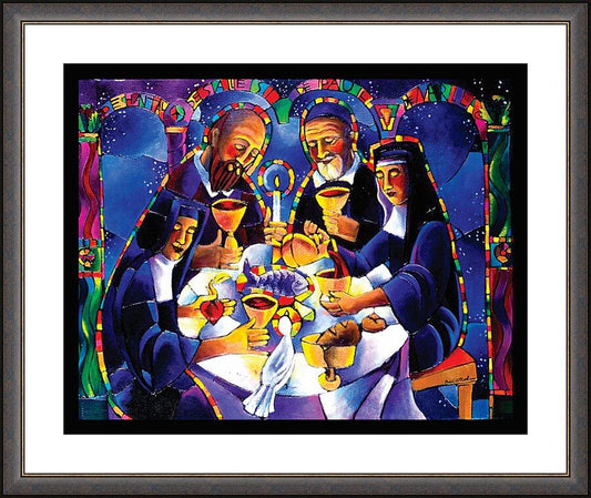 Wall Frame Espresso, Matted - Communion of Saints by M. McGrath