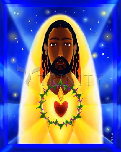 Wall Frame Gold, Matted - Cosmic Sacred Heart by M. McGrath