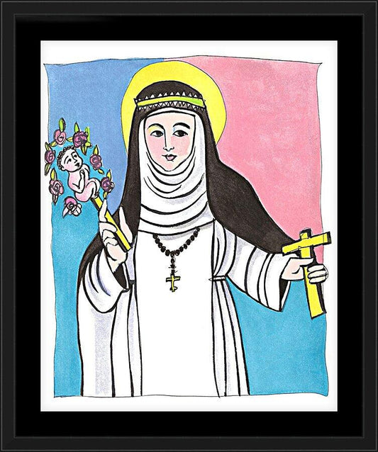 Wall Frame Black, Matted - St. Catherine of Siena by M. McGrath