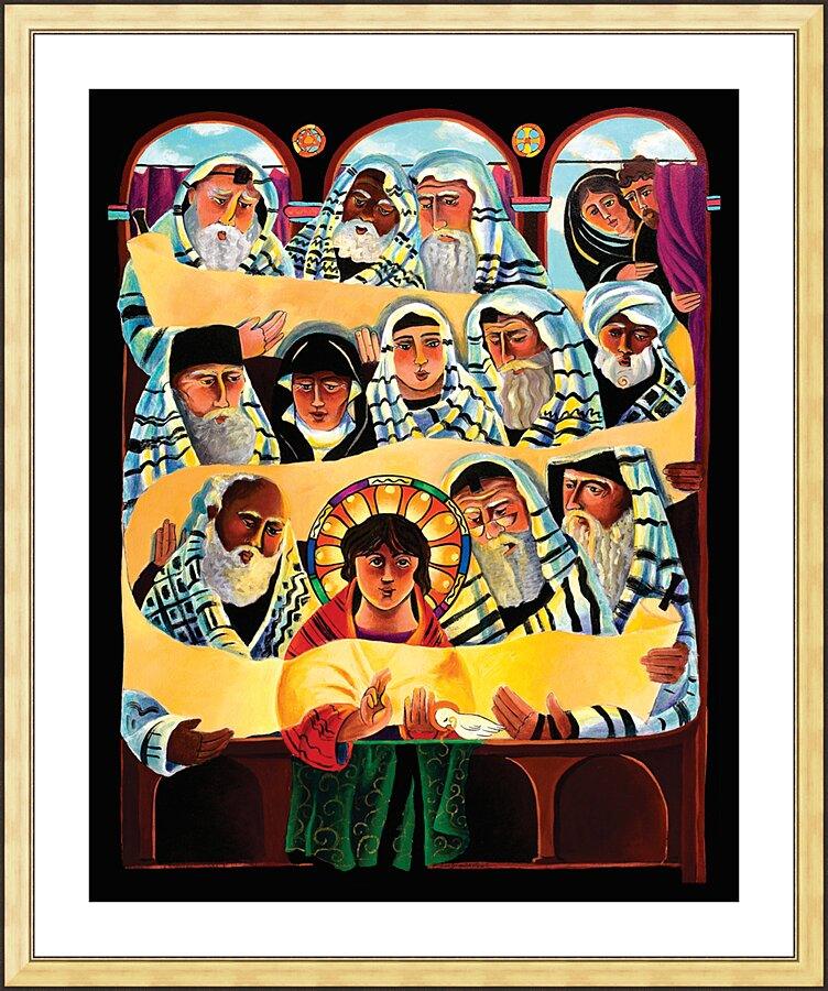 Wall Frame Gold, Matted - Christ the Student by Br. Mickey McGrath, OSFS - Trinity Stores
