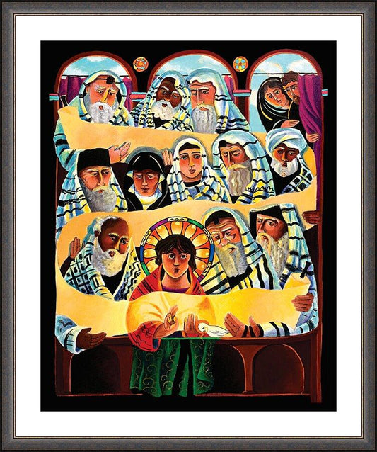 Wall Frame Espresso, Matted - Christ the Student by M. McGrath