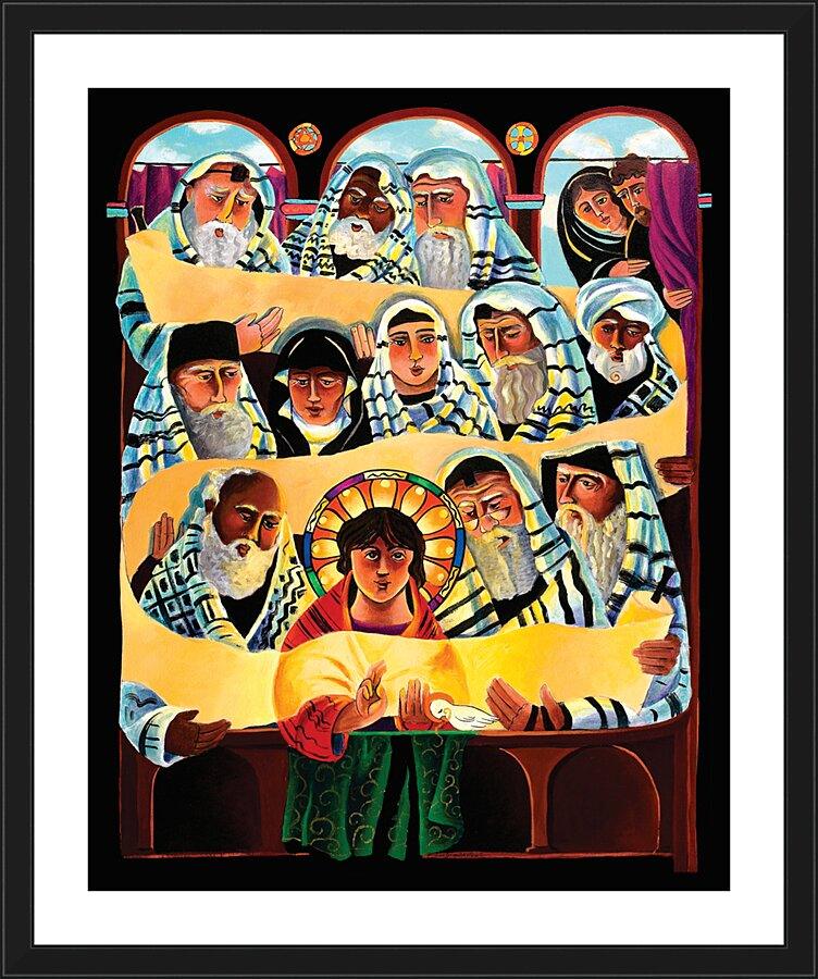 Wall Frame Black, Matted - Christ the Student by Br. Mickey McGrath, OSFS - Trinity Stores