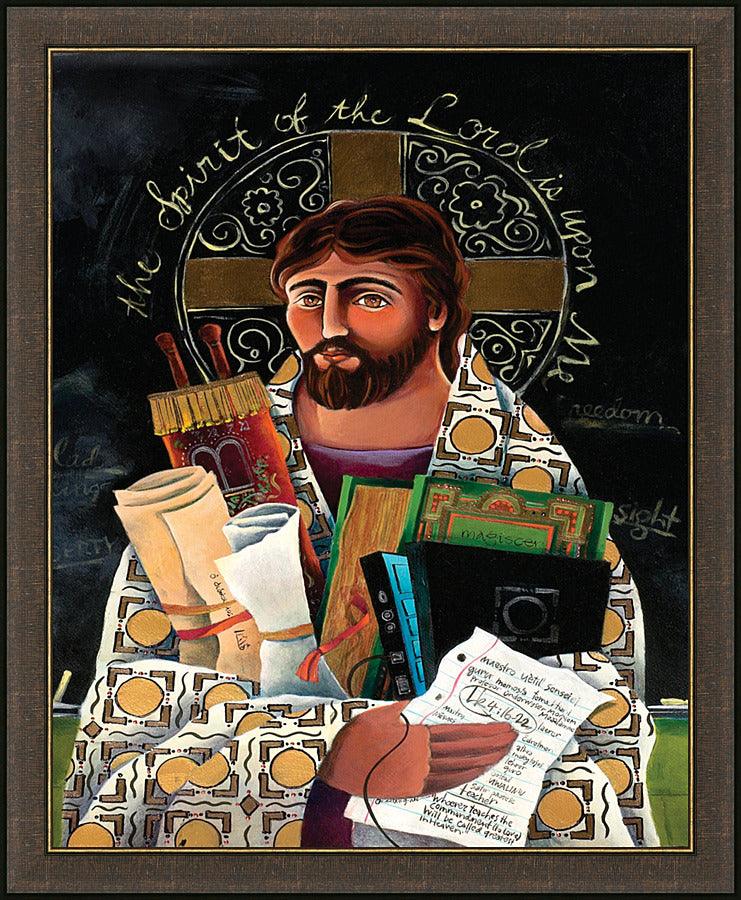 Wall Frame Espresso - Christ the Teacher by Br. Mickey McGrath, OSFS - Trinity Stores