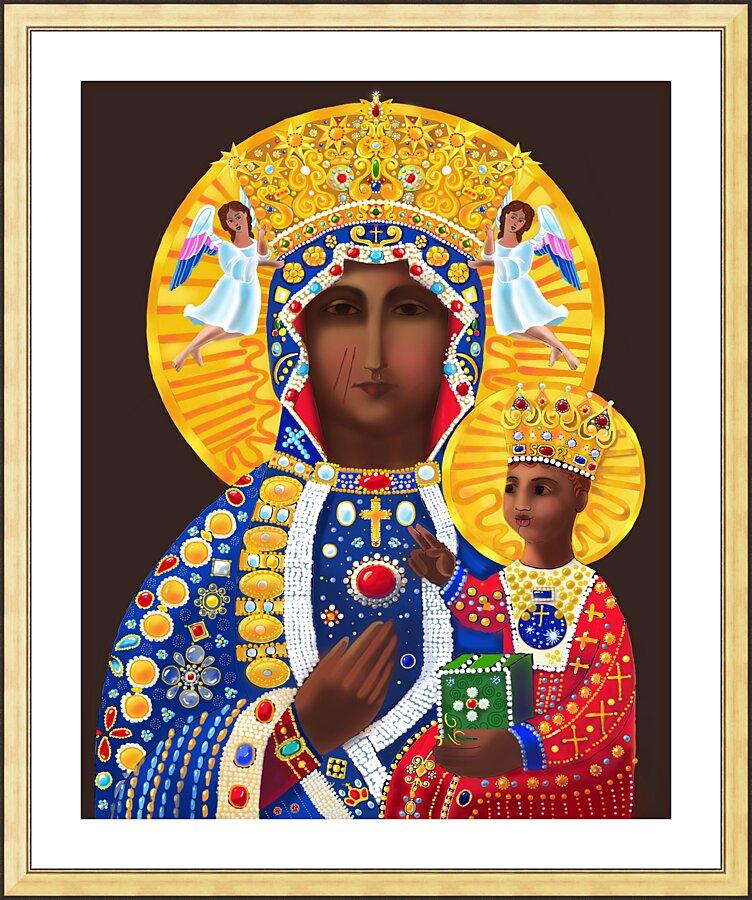 Wall Frame Gold, Matted - Our Lady of Czestochowa by M. McGrath