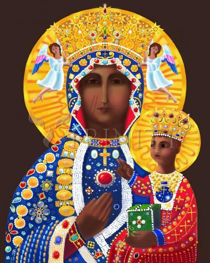 Wall Frame Black, Matted - Our Lady of Czestochowa by M. McGrath