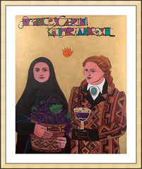 Wall Frame Gold - Sts. Drexel and Cabrini by M. McGrath
