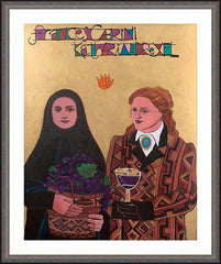 Wall Frame Espresso - Sts. Drexel and Cabrini by M. McGrath