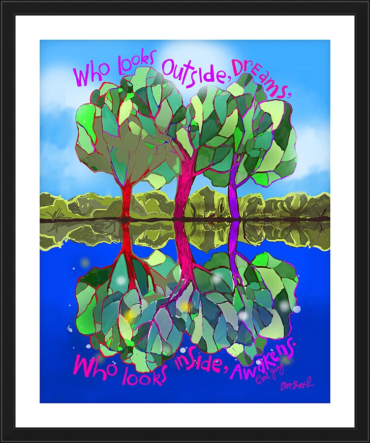 Wall Frame Black, Matted - Dreams and Awakenings by M. McGrath