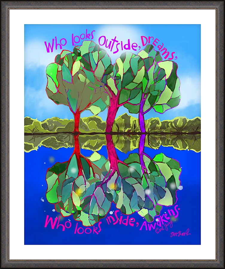 Wall Frame Espresso, Matted - Dreams and Awakenings by M. McGrath