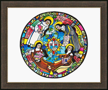 Wall Frame Espresso - Doctors of the Church Mandala by M. McGrath