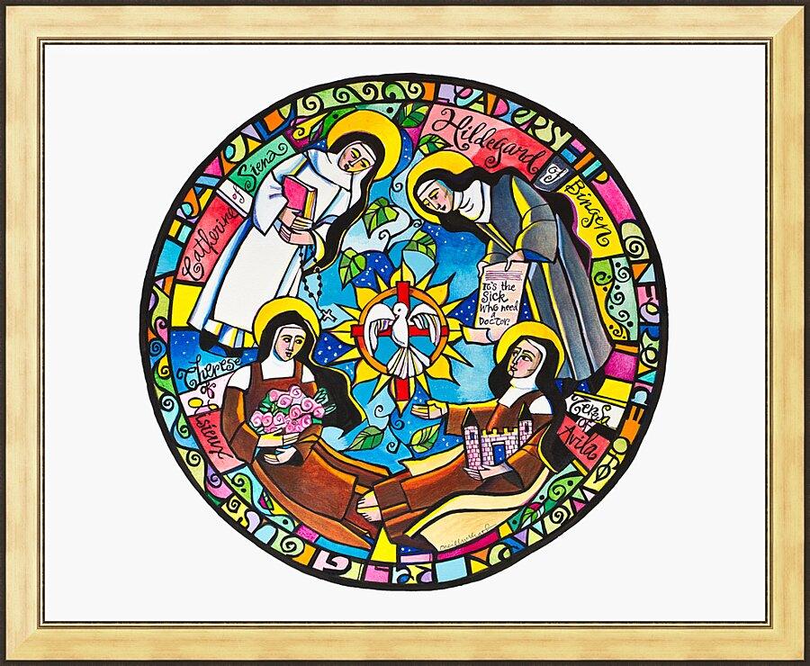 Wall Frame Gold - Doctors of the Church Mandala by M. McGrath