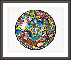 Wall Frame Espresso - Doctors of the Church Mandala by M. McGrath