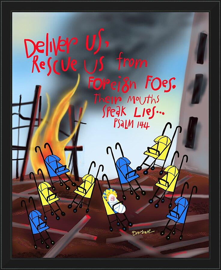 Wall Frame Black - Deliver Us From Foreign Foes by Br. Mickey McGrath, OSFS - Trinity Stores