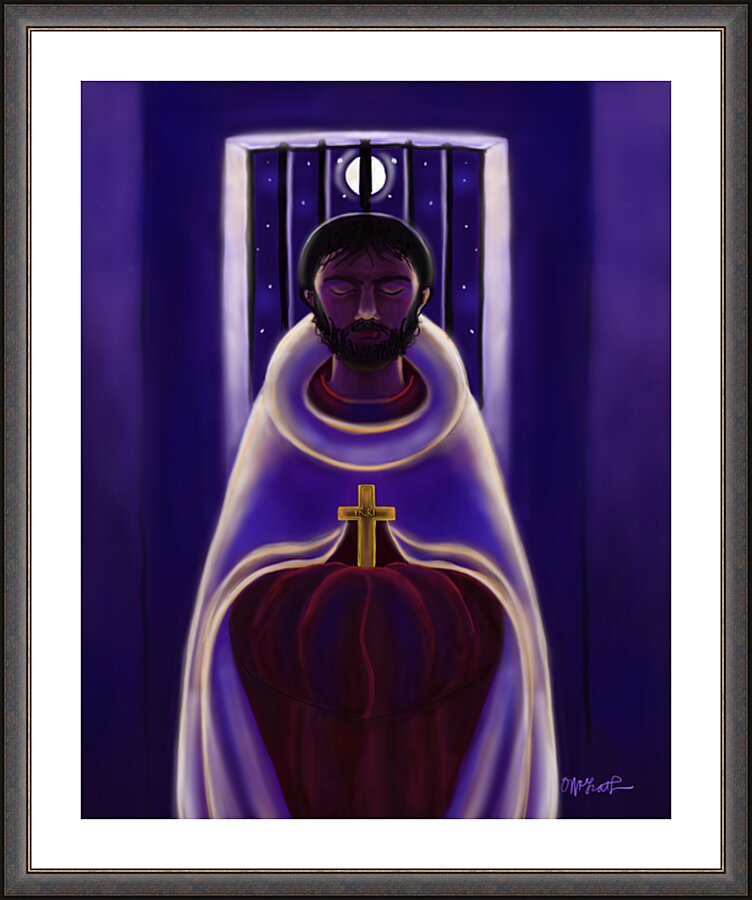 Wall Frame Espresso, Matted - St. John of the Cross - Dark Night of the Soul by M. McGrath