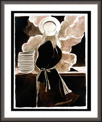 Wall Frame Espresso - St. Thérèse Doing the Dishes by M. McGrath