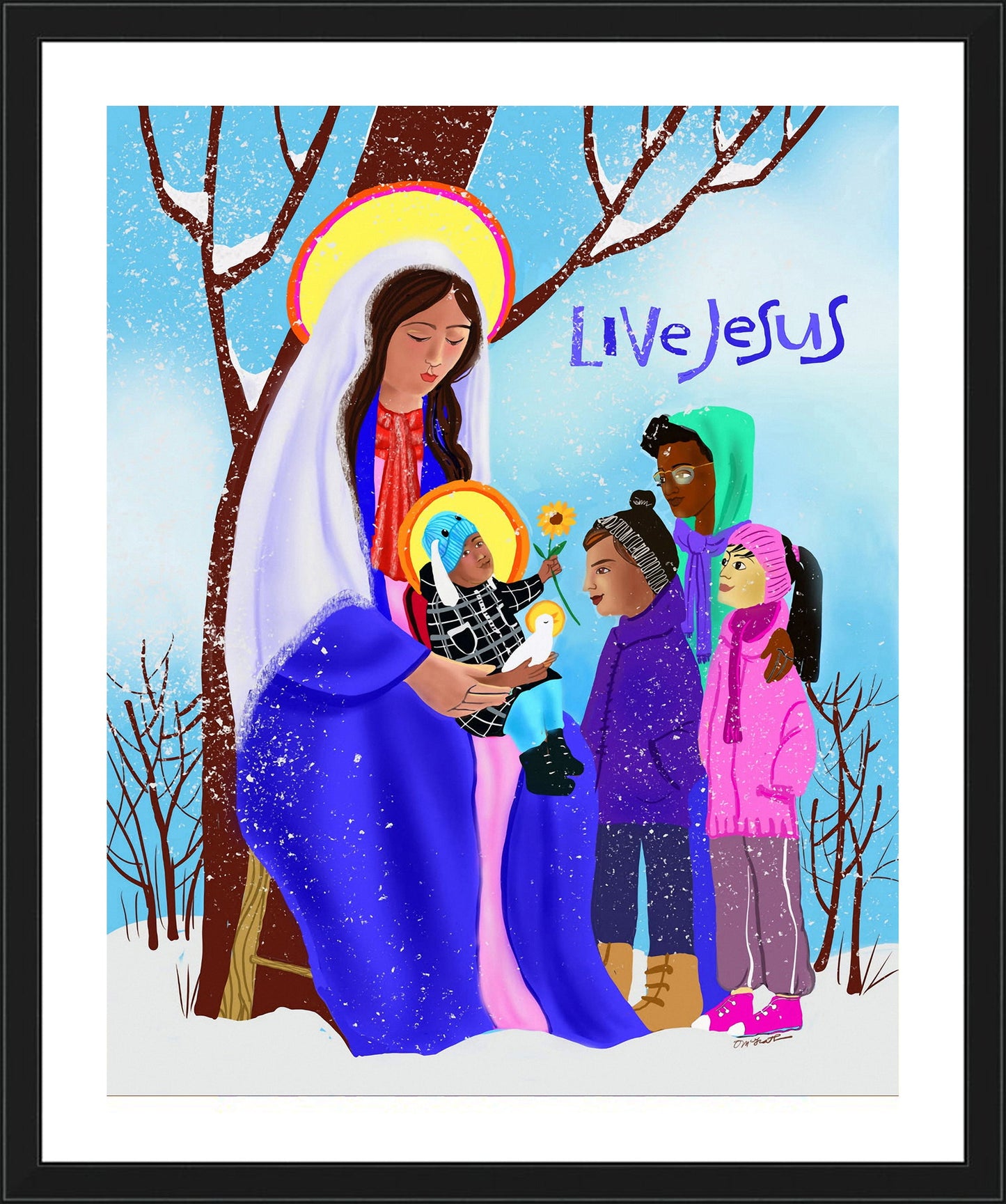 Wall Frame Black, Matted - Our Lady of Minneapolis by M. McGrath