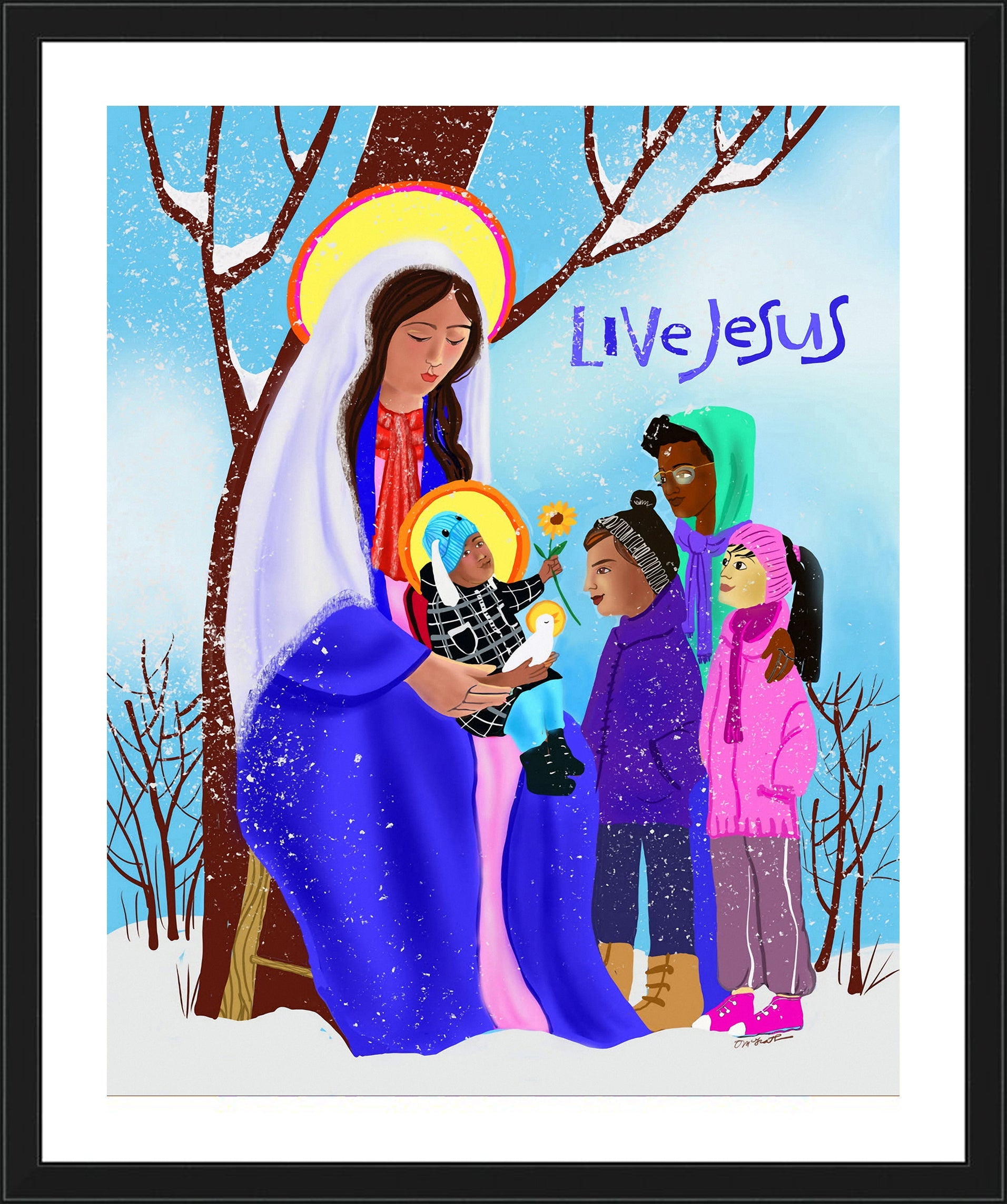 Wall Frame Black, Matted - Our Lady of Minneapolis by M. McGrath