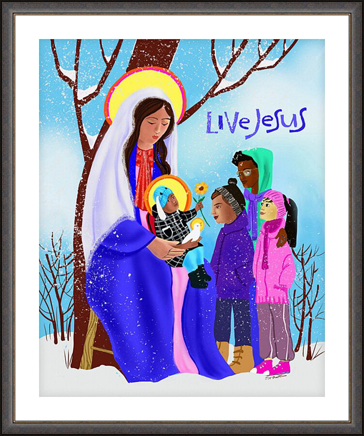 Wall Frame Espresso, Matted - Our Lady of Minneapolis by M. McGrath