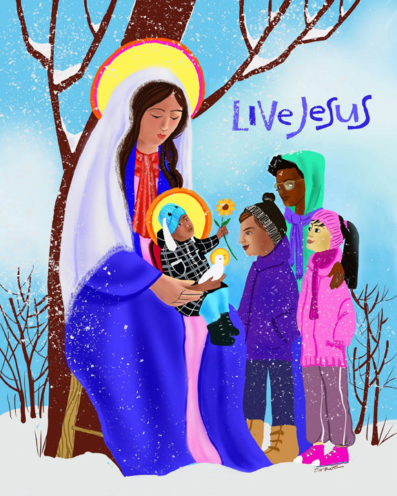 Wall Frame Espresso, Matted - Our Lady of Minneapolis by M. McGrath