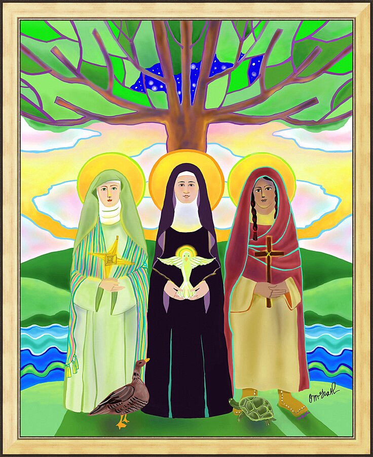 Wall Frame Gold - Earth Mothers by M. McGrath