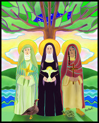 Wood Plaque - Earth Mothers by M. McGrath