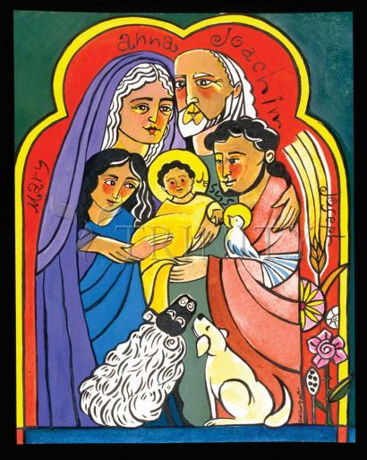 Wall Frame Black, Matted - Extended Holy Family by Br. Mickey McGrath, OSFS - Trinity Stores