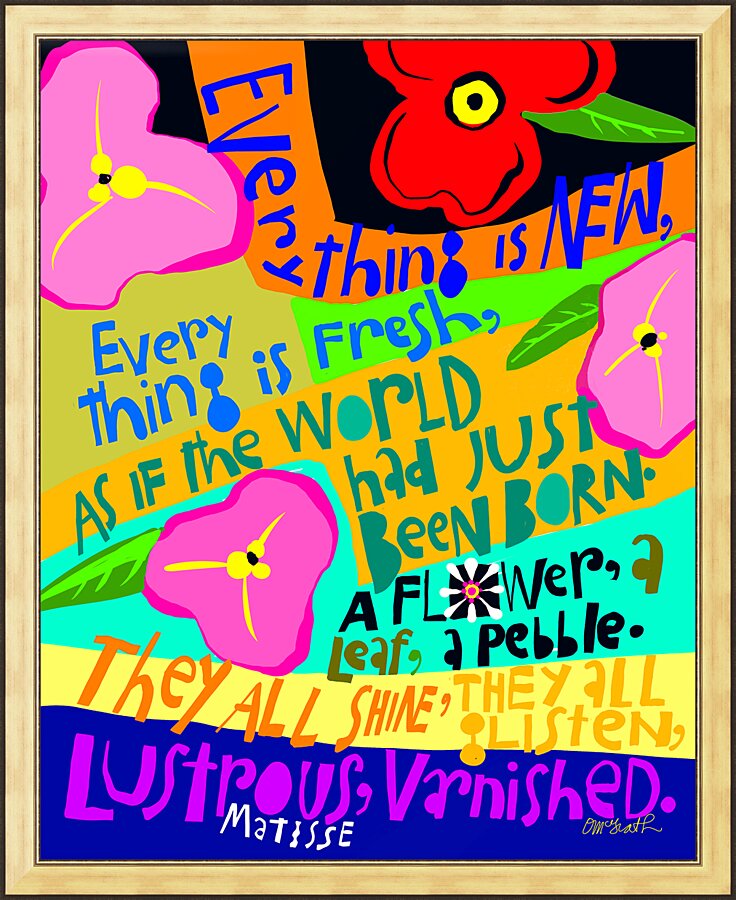 Wall Frame Gold - Everything is New by M. McGrath