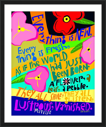Wall Frame Black, Matted - Everything is New by M. McGrath