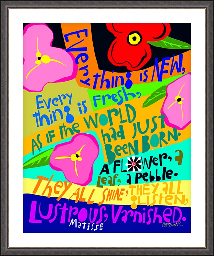 Wall Frame Espresso, Matted - Everything is New by M. McGrath