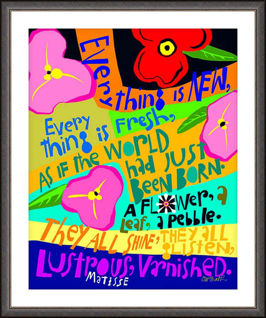 Wall Frame Espresso, Matted - Everything is New by M. McGrath