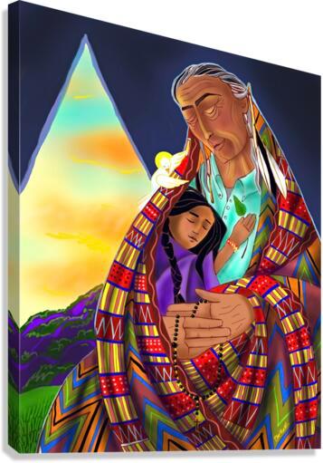 Canvas Print - Black Elk and Child by M. McGrath