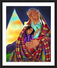 Wall Frame Black - Black Elk and Child by M. McGrath