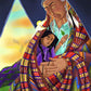 Wall Frame Espresso, Matted - Black Elk and Child by M. McGrath