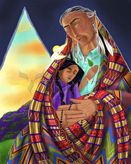 Acrylic Print - Black Elk and Child by M. McGrath