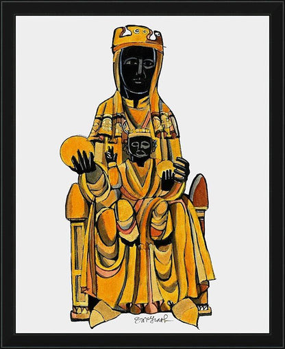 Wall Frame Black - Our Lady of Montserrat by Br. Mickey McGrath, OSFS - Trinity Stores