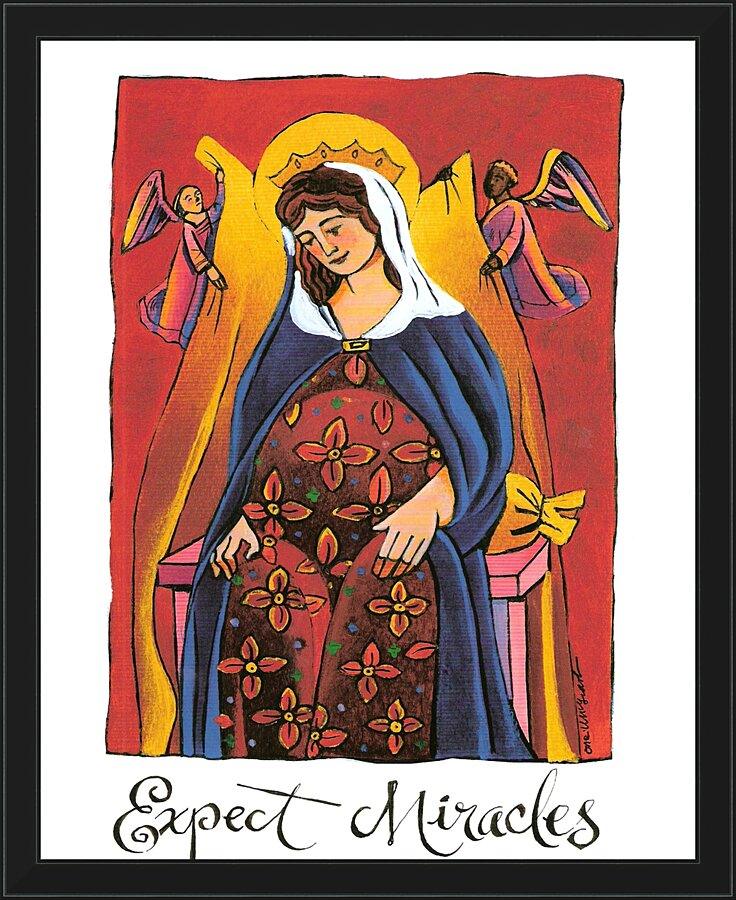 Wall Frame Black - Mary: Expect Miracles by M. McGrath