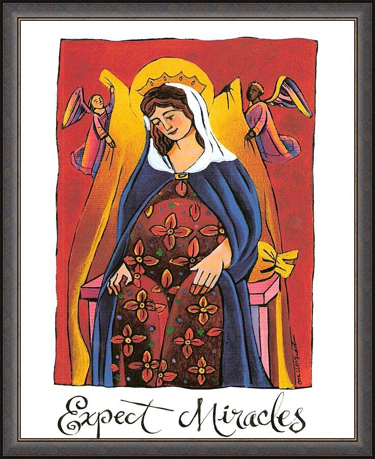 Wall Frame Espresso - Mary: Expect Miracles by Br. Mickey McGrath, OSFS - Trinity Stores