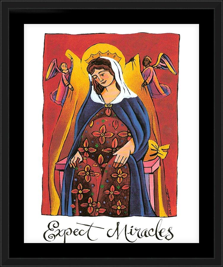 Wall Frame Black, Matted - Mary: Expect Miracles by Br. Mickey McGrath, OSFS - Trinity Stores