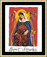 Wall Frame Gold - Mary: Expect Miracles by M. McGrath